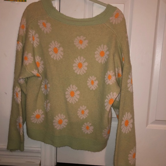 Green Flower Print Cardigan - Picture 2 of 2